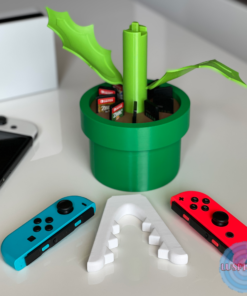 piranha plant nintendo switch joy cons controller holder & game storage | 3d printed controller stand