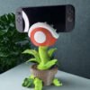 piranha plant nintendo switch 2 joy‑cons controller holder & game storage | 3d printed controller stand