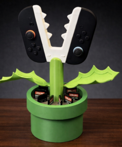 piranha plant nintendo switch 2 joy cons controller holder & game storage | 3d printed controller stand
