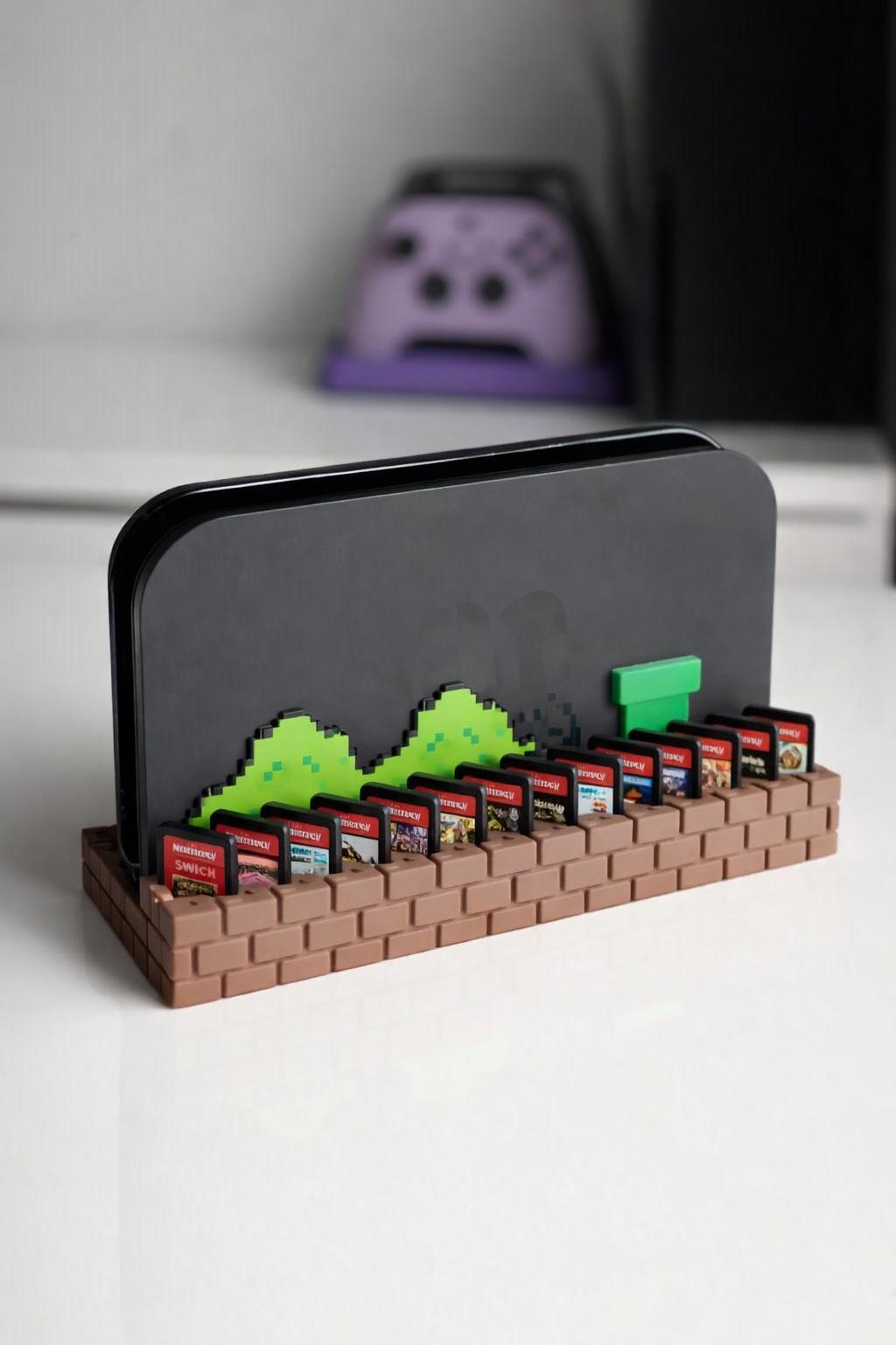 switch 2 dock stand with game storage | 3d printed brick dock switch 2 dock stand with game storage | 3d printed brick dock