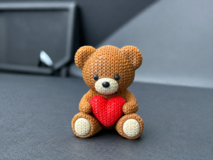 Knitted Teddy Bear with Heart