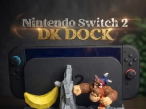 DK Dock – Donkey Kong Inspired Nintendo Switch 2 Dock Stand | Bananza Themed Display with Amiibo Slot | 3D Printed Gamin