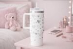 Heart Pattern 40 oz Engraved Tumbler