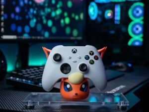 Flareon Pokemon Controller Holder Stand - PS5 Xbox PC Gaming Desk Accessory Display - 3D Printed