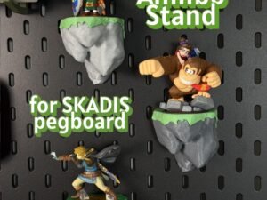 Amiibo Stand for IKEA SKÅDIS Pegboard | Floating Rock Amiibo Display | Nintendo Amiibo Shelf | Gaming Wall Organizer