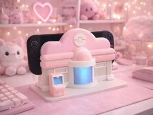 Pokopia Pokemon Center - Limited Candy Color Edition - Glow in the dark door and PC screen